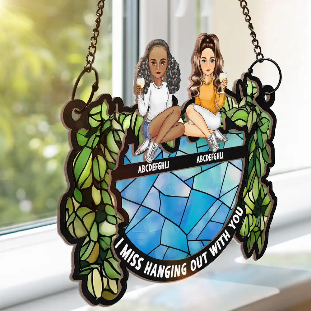 Hanging Out With You - Personalized Window Hanging Suncatcher Ornament - Image 3