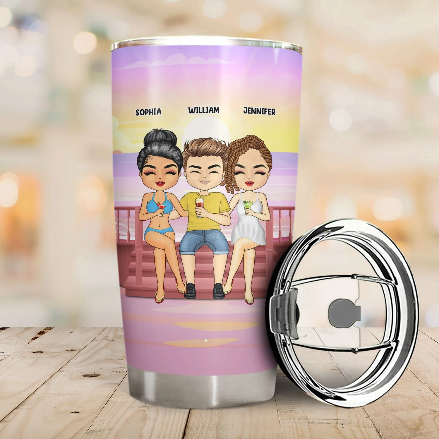 Hangovers Are Temporary But Drunk Stories Are Forever - Gift For BFF Besties, Sisters, Siblings - Personalized Custom Tumbler - Image 2