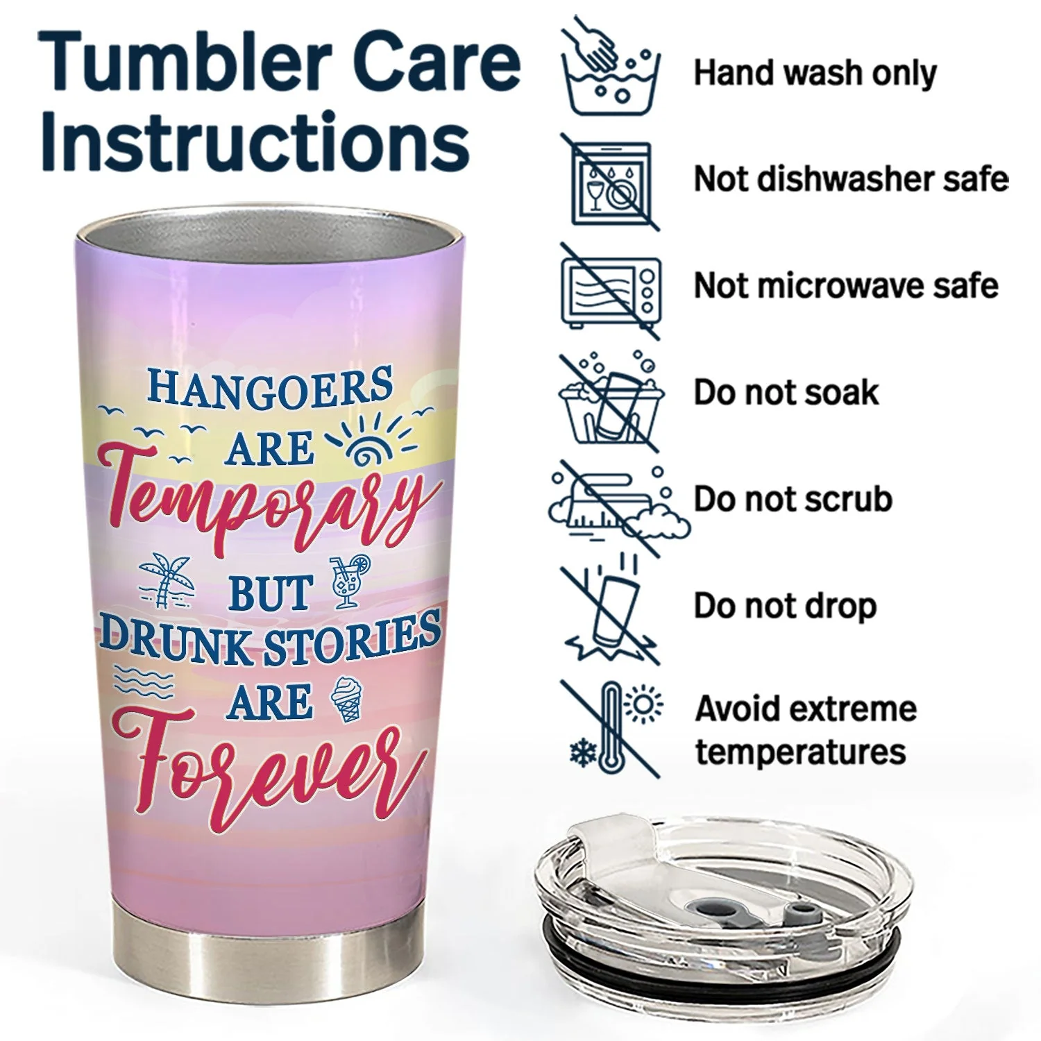 Hangovers Are Temporary But Drunk Stories Are Forever - Gift For BFF Besties, Sisters, Siblings - Personalized Custom Tumbler - Image 5