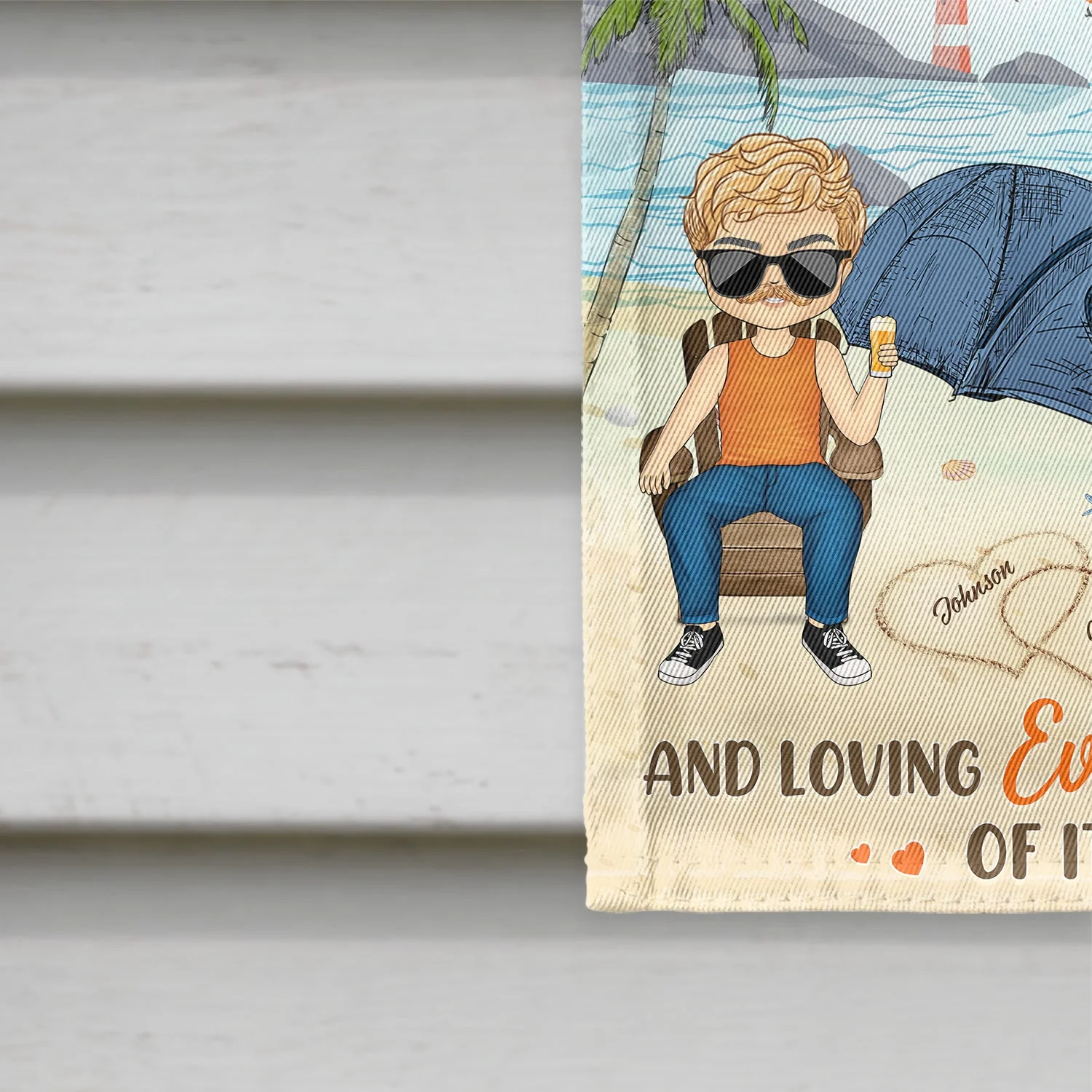 Happily Retired Together And Loving Every Miles Camping Travel - Gift For Couples - Personalized Custom Flag - Image 4