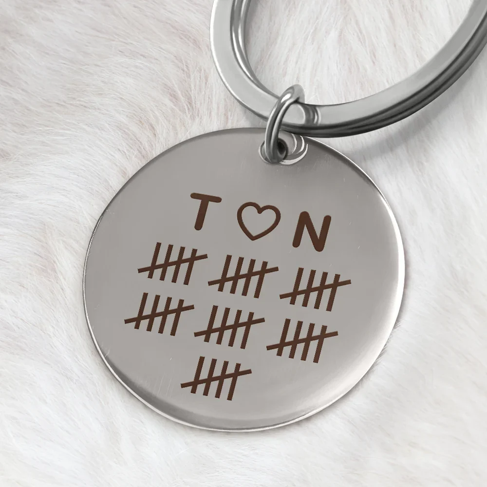 Happy 25th Anniversary, Silver Anniversary - Personalized Keyring - Image 2