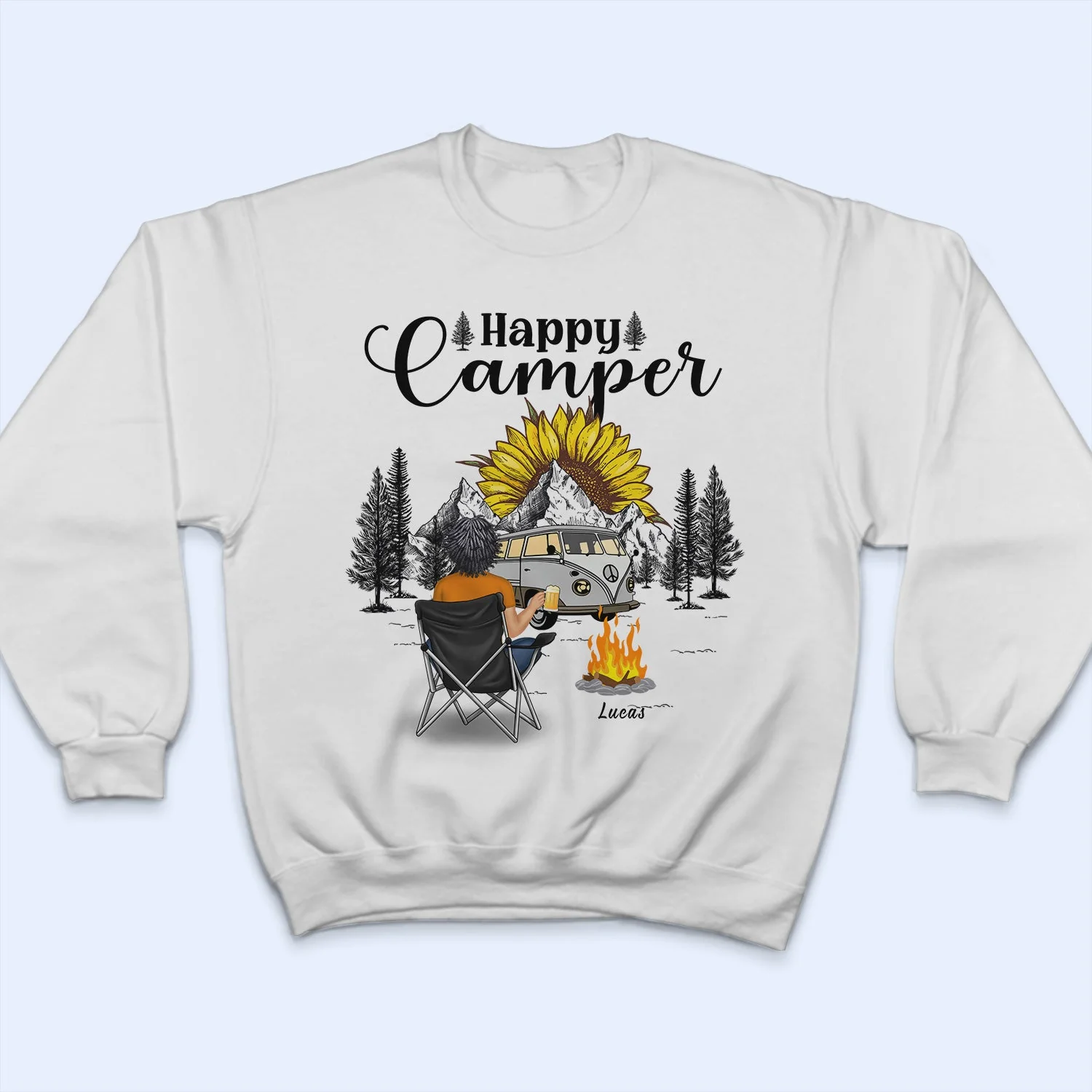 Happy Camper - Gift For Camping Lovers - Personalized Custom T Shirt - Image 5