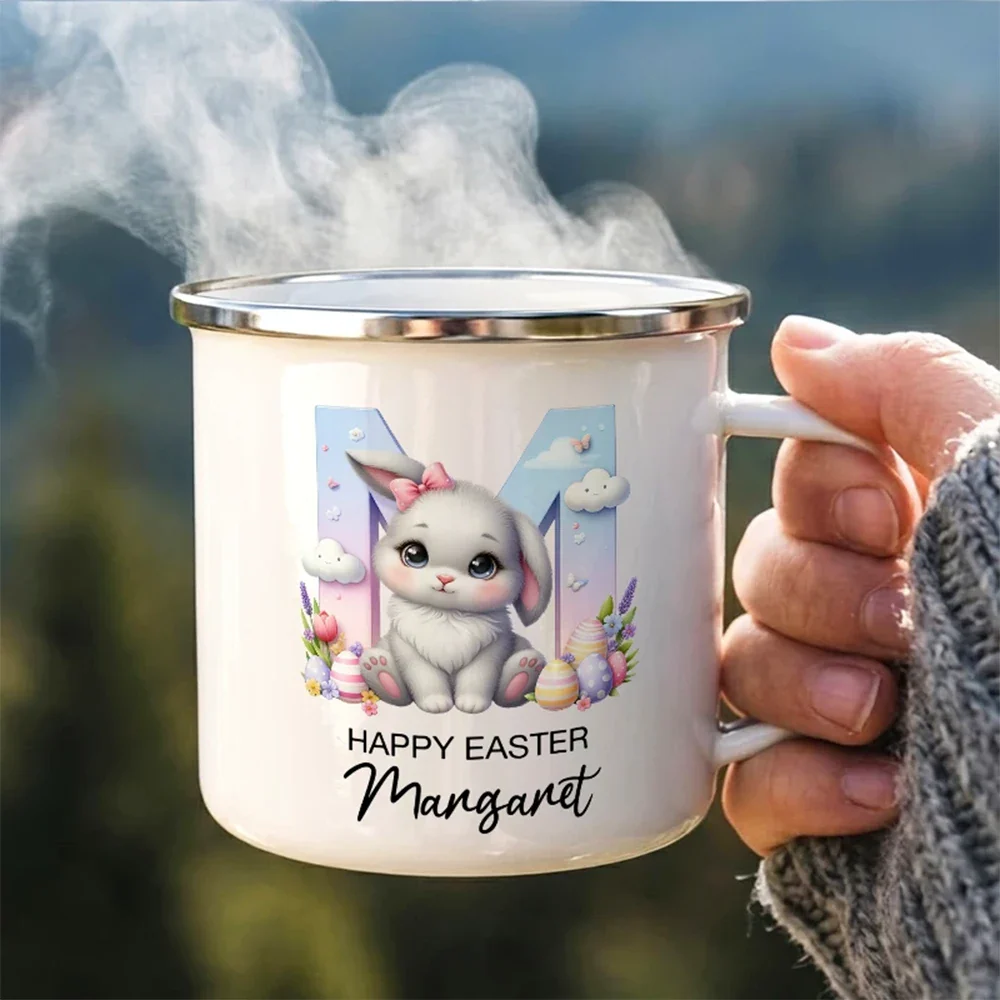Happy Easter Bunny - Personalized Enamel Mug - Image 3