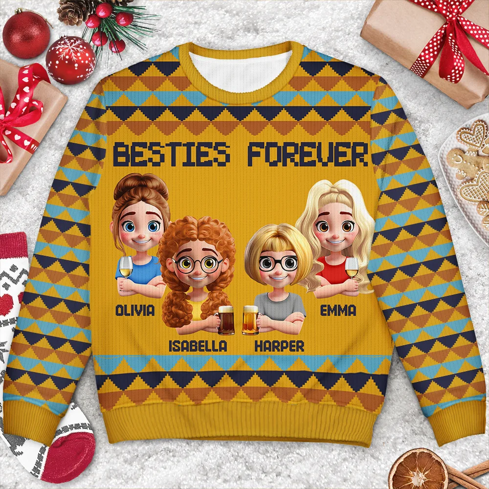Happy Family Parent With Kid 3D Effect - Personalized Unisex Ugly Sweater - Image 3