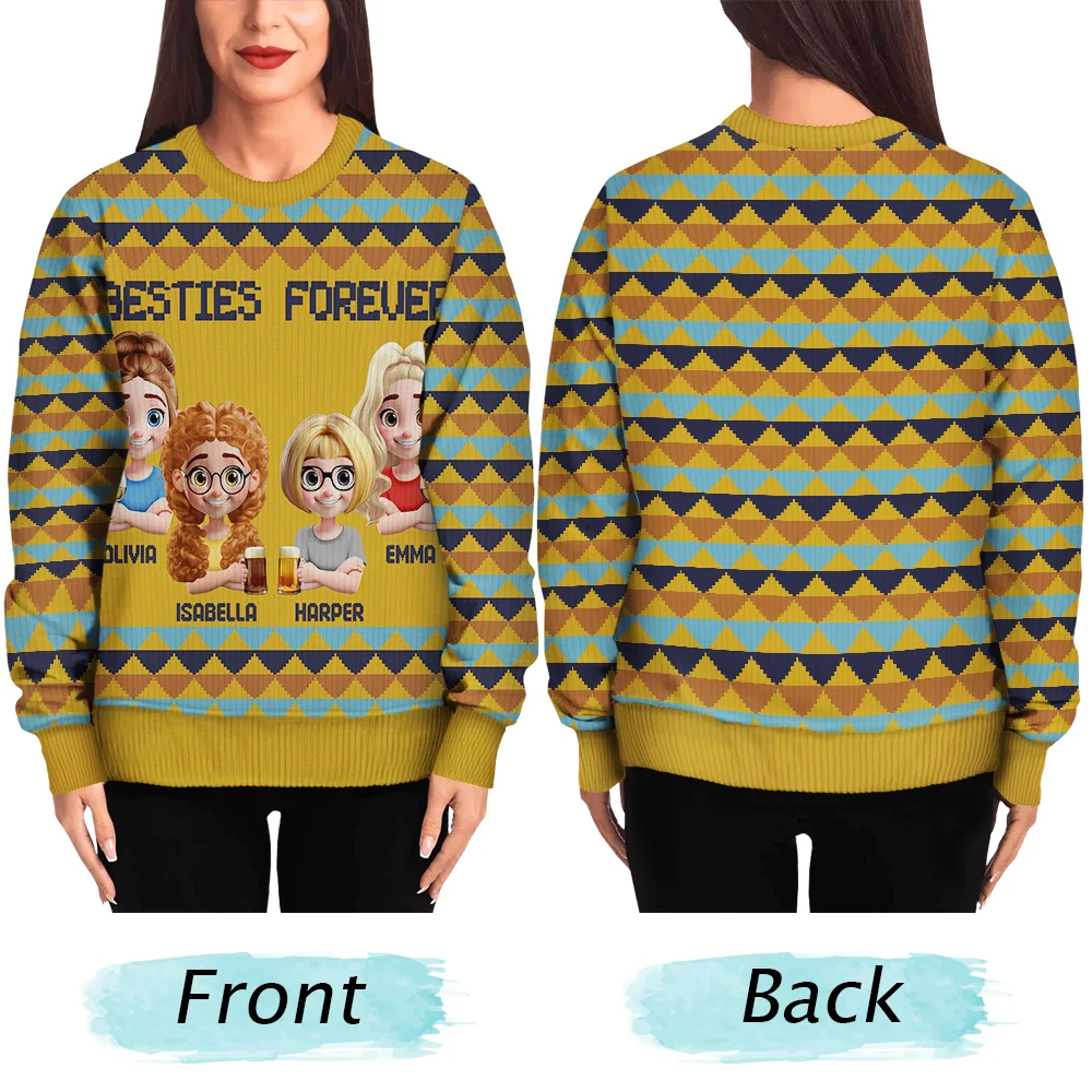 Happy Family Parent With Kid 3D Effect - Personalized Unisex Ugly Sweater - Image 5