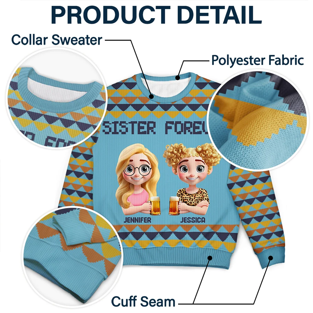 Happy Family Parent With Kid 3D Effect - Personalized Unisex Ugly Sweater - Image 6