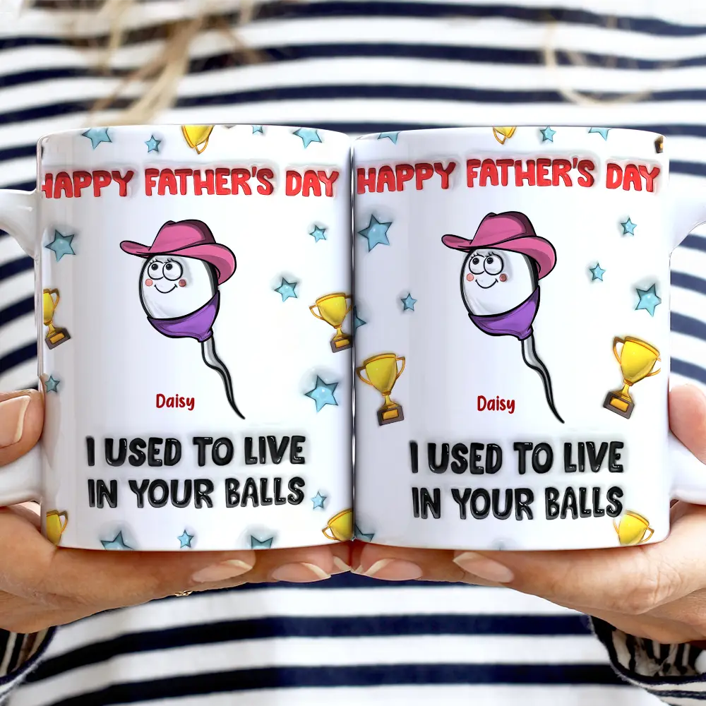 Happy Father's Day Your Swimming Champion - 3D Inflated Effect Printed Mug, Personalized White Edge-to-Edge Mug - Image 2