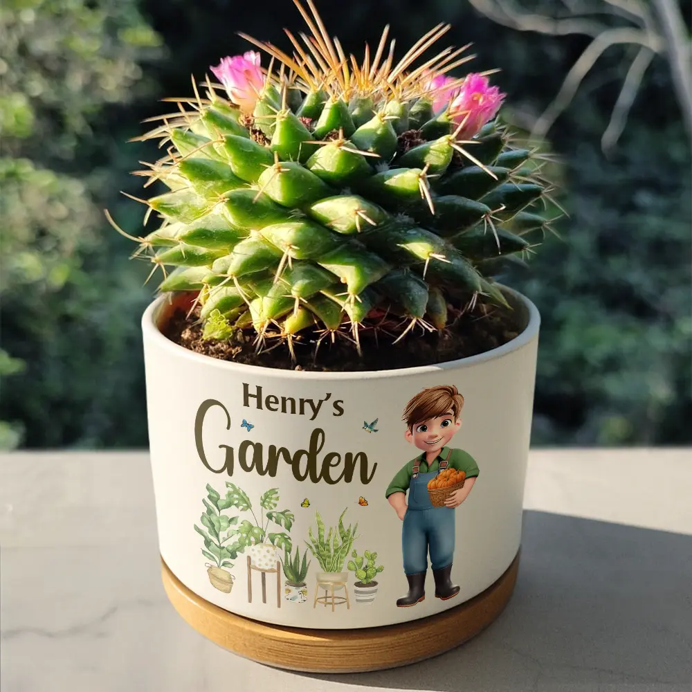 Happy Garden - Personalized Ceramic Plant Pot - Image 4