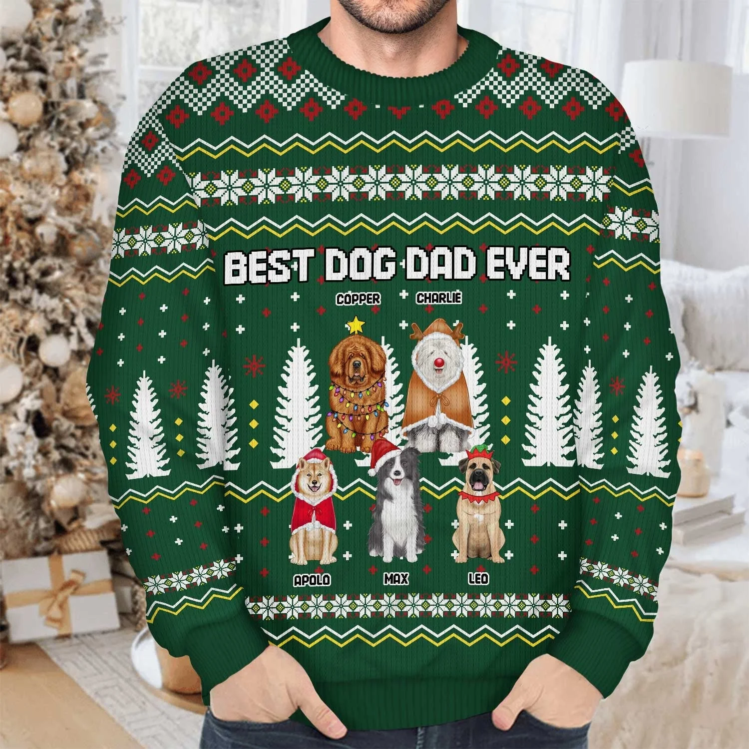 Happy Howlidays - Christmas Gift For Dog Lovers, Pet Lovers - Personalized Unisex Ugly Sweater - Image 4