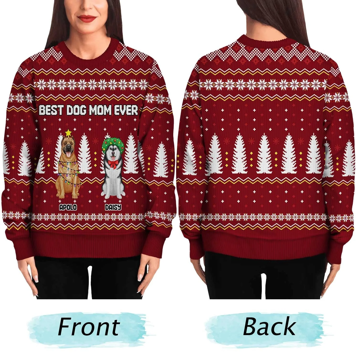 Happy Howlidays - Christmas Gift For Dog Lovers, Pet Lovers - Personalized Unisex Ugly Sweater - Image 5