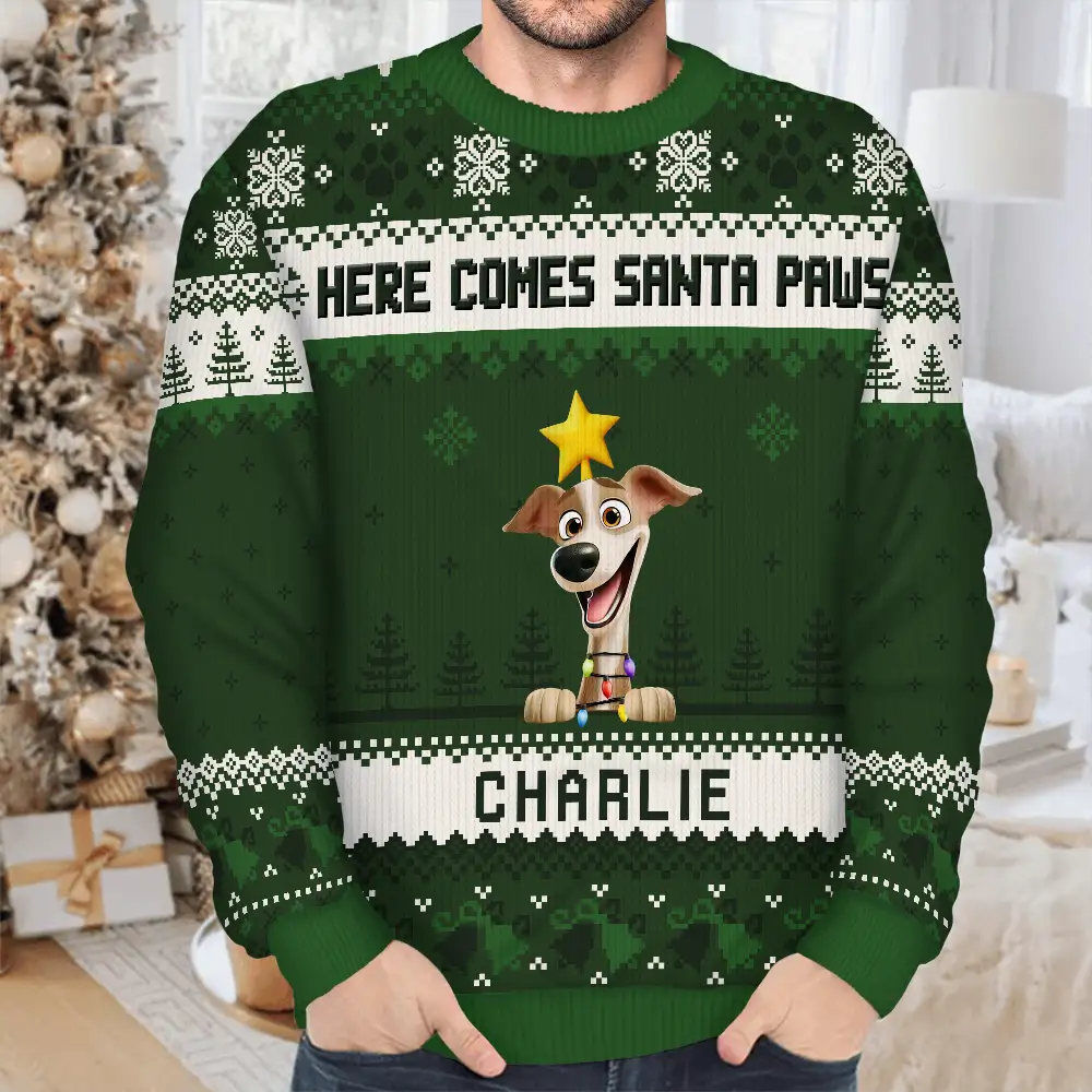 Happy Pawlidays 3D Effect Cat Dog - Personalized Unisex Ugly Sweater - Image 4