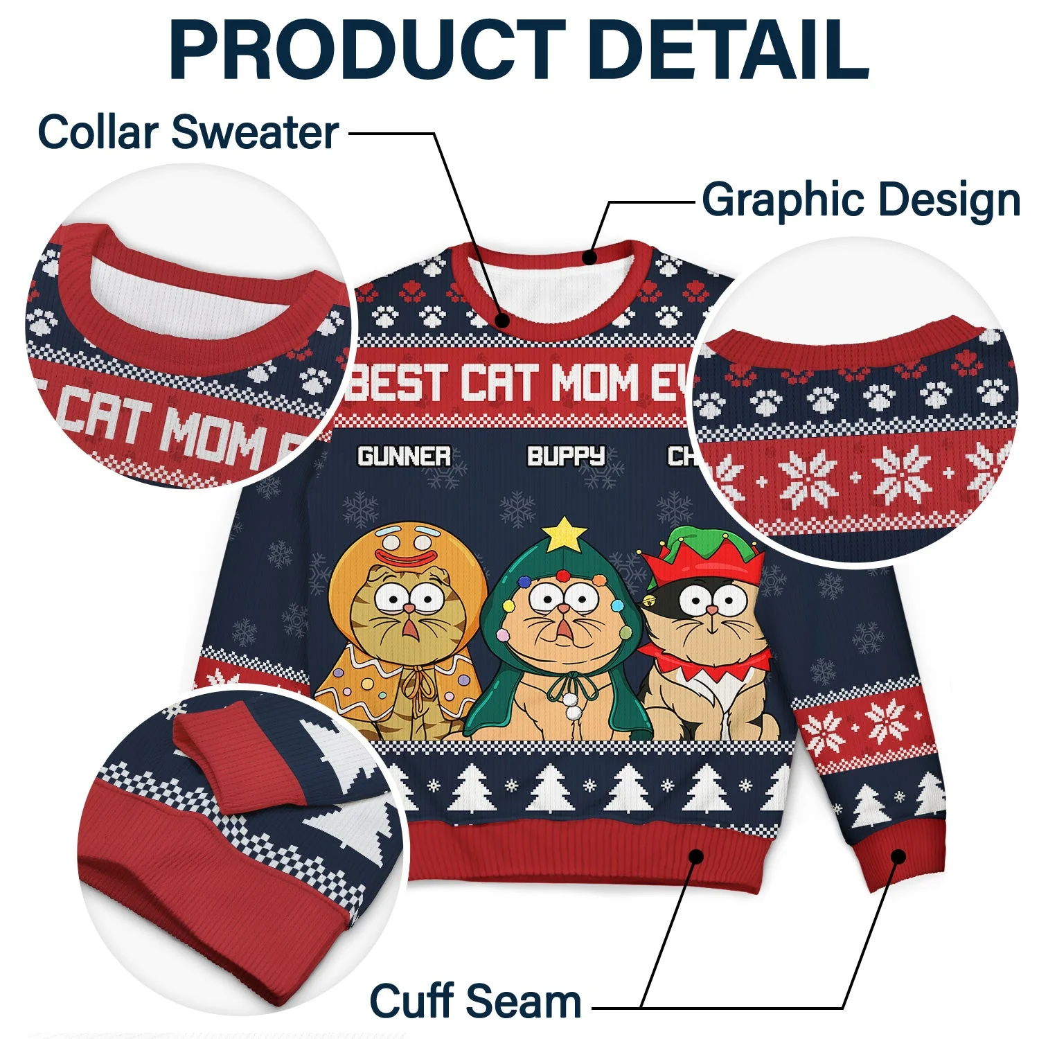 Happy Pawsliday - Christmas Gift For Dog Lovers, Cat Lovers - Personalized Unisex Ugly Sweater - Image 6