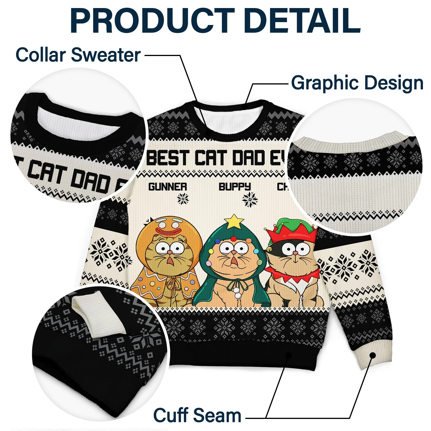 Happy Pawsliday - Funny, Christmas Gift For Dog Lovers, Cat Lovers - Personalized Unisex Ugly Sweater - Image 6