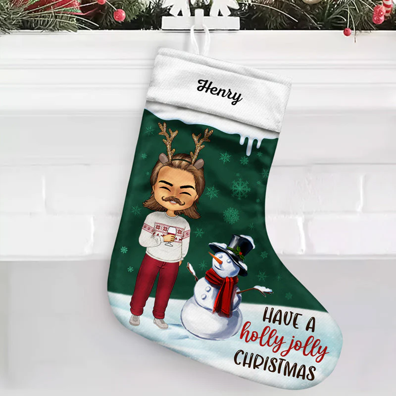 Have A Holly Jolly Christmas - Christmas Gift For Family - Personalized Custom Christmas Stocking - Image 2