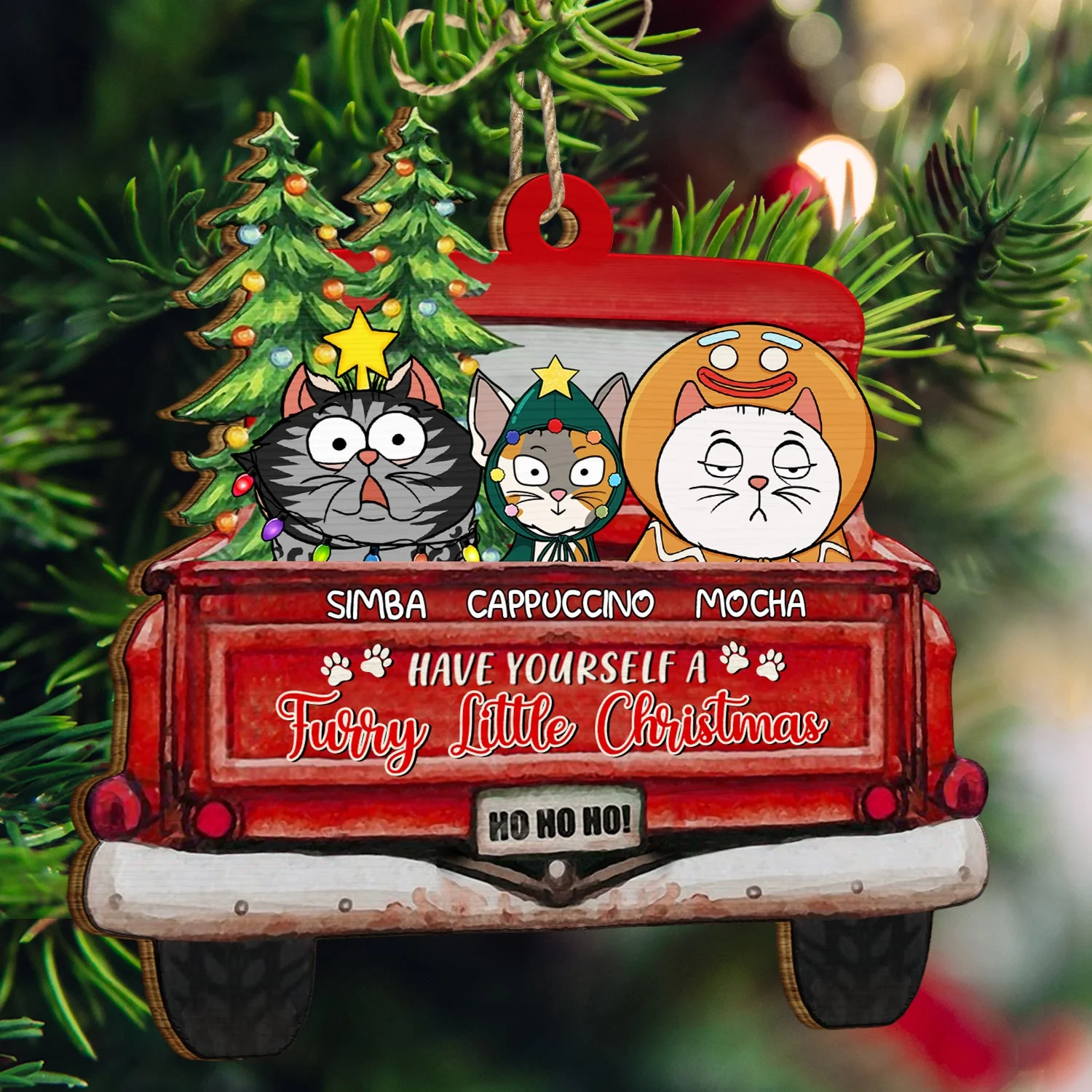 Have Yourself A Furry Little Christmas - Christmas Gift For Dog, Cat, Pet Lovers - Personalized Wooden Cutout Ornament - Image 3