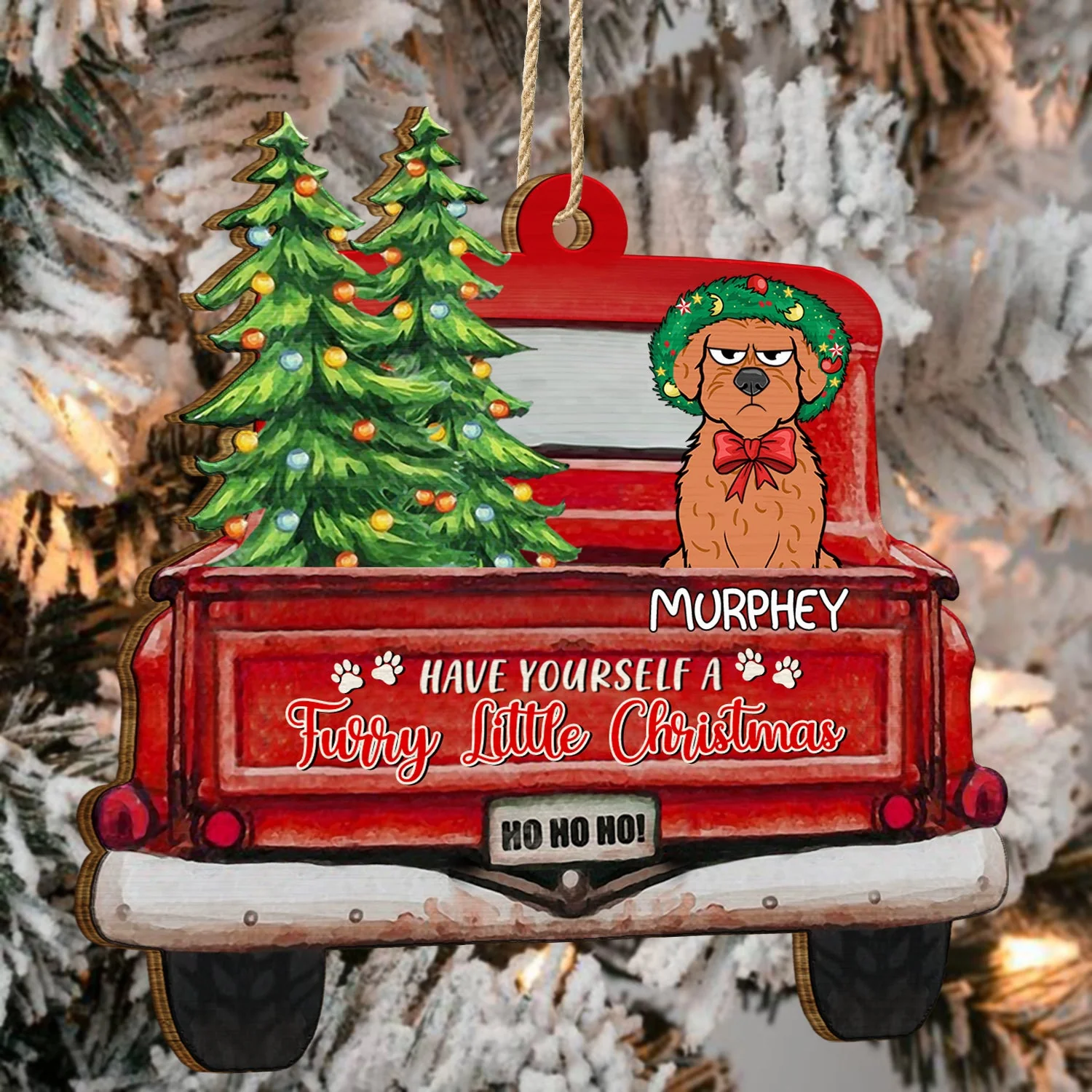 Have Yourself A Furry Little Christmas - Christmas Gift For Dog, Cat, Pet Lovers - Personalized Wooden Cutout Ornament - Image 4