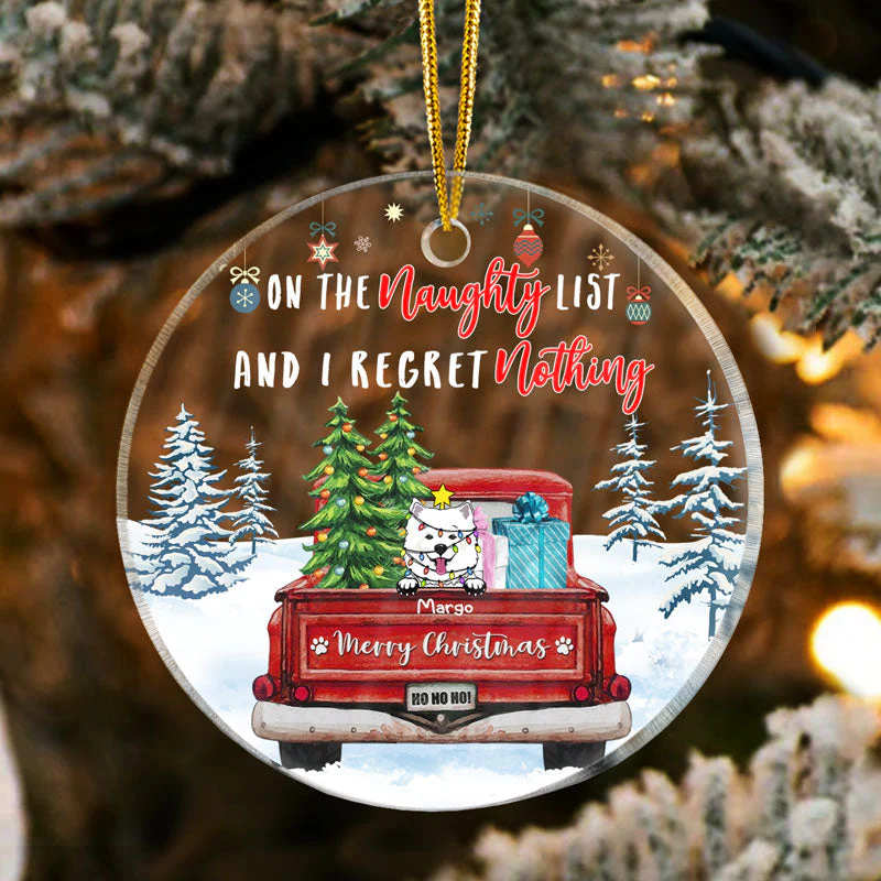 Have Yourself A Furry Little Christmas - Christmas Gift For Dog Lovers And Cat Lovers - Personalized Custom Circle Acrylic Ornament - Image 3
