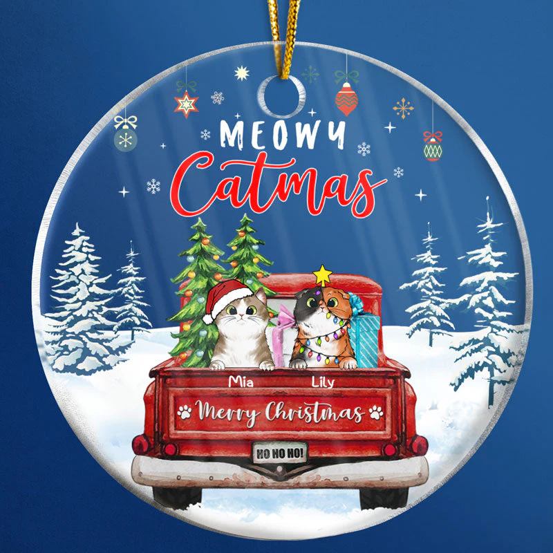 Have Yourself A Furry Little Christmas - Christmas Gift For Dog Lovers And Cat Lovers - Personalized Custom Circle Acrylic Ornament - Image 4