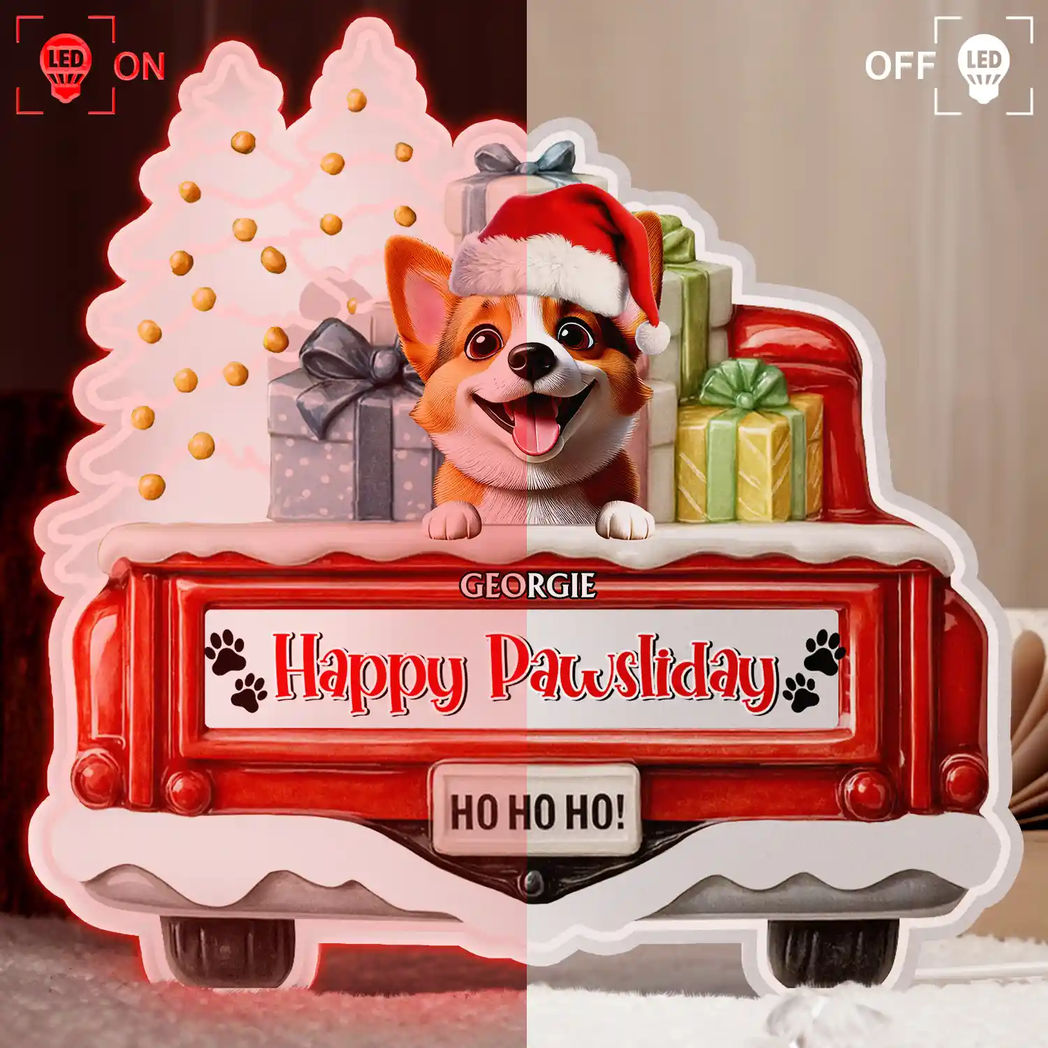 Have Yourself A Furry Little Christmas - Personalized Custom Shaped Light Box - Image 3