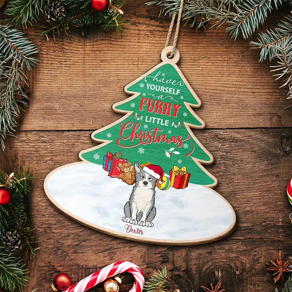 Have Yourself A Furry - Personalized Custom Shaped Wooden Ornament - Image 5
