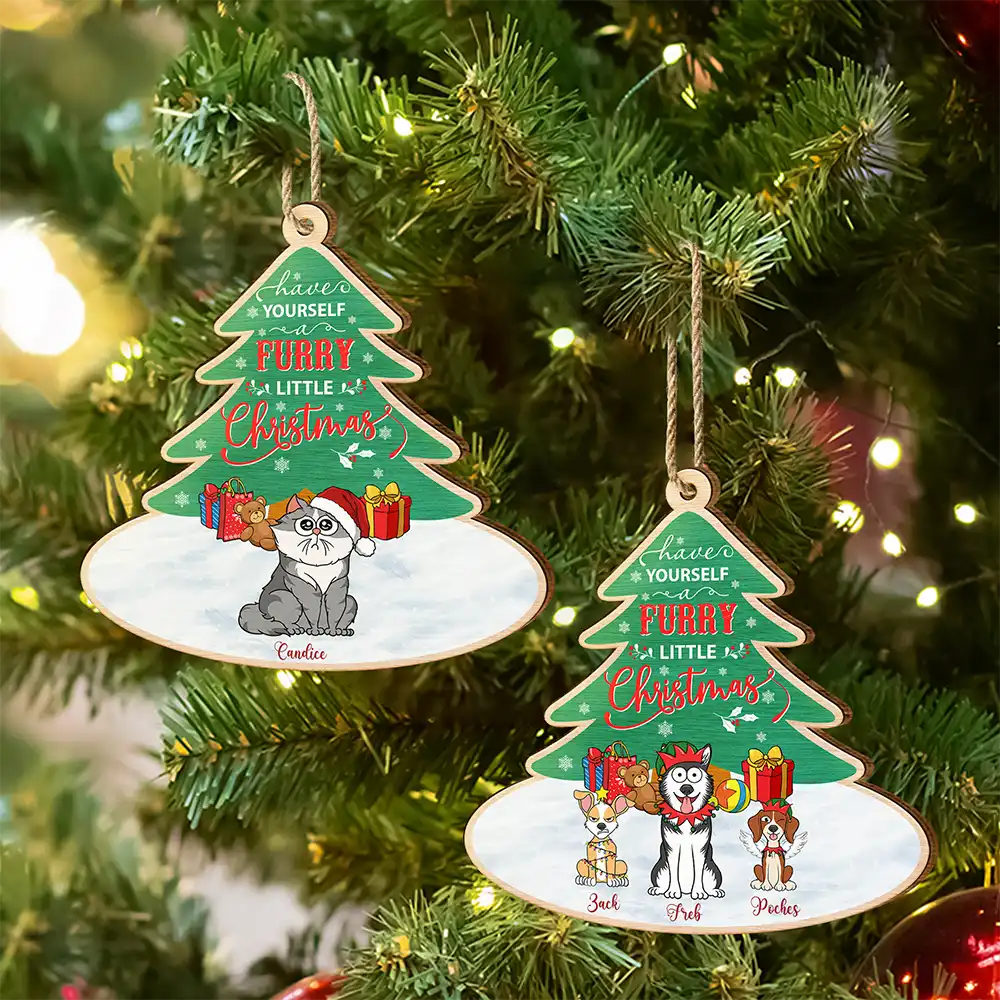 Have Yourself A Furry - Personalized Custom Shaped Wooden Ornament - Image 6