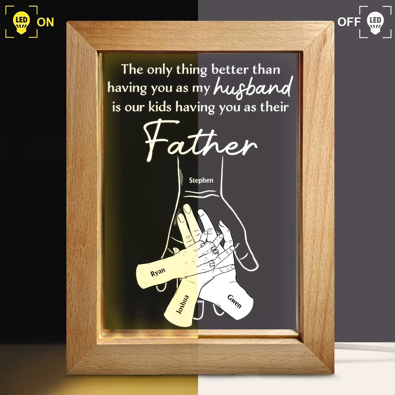 Having You As A Husband - Personalized Frame Lamp - Image 3