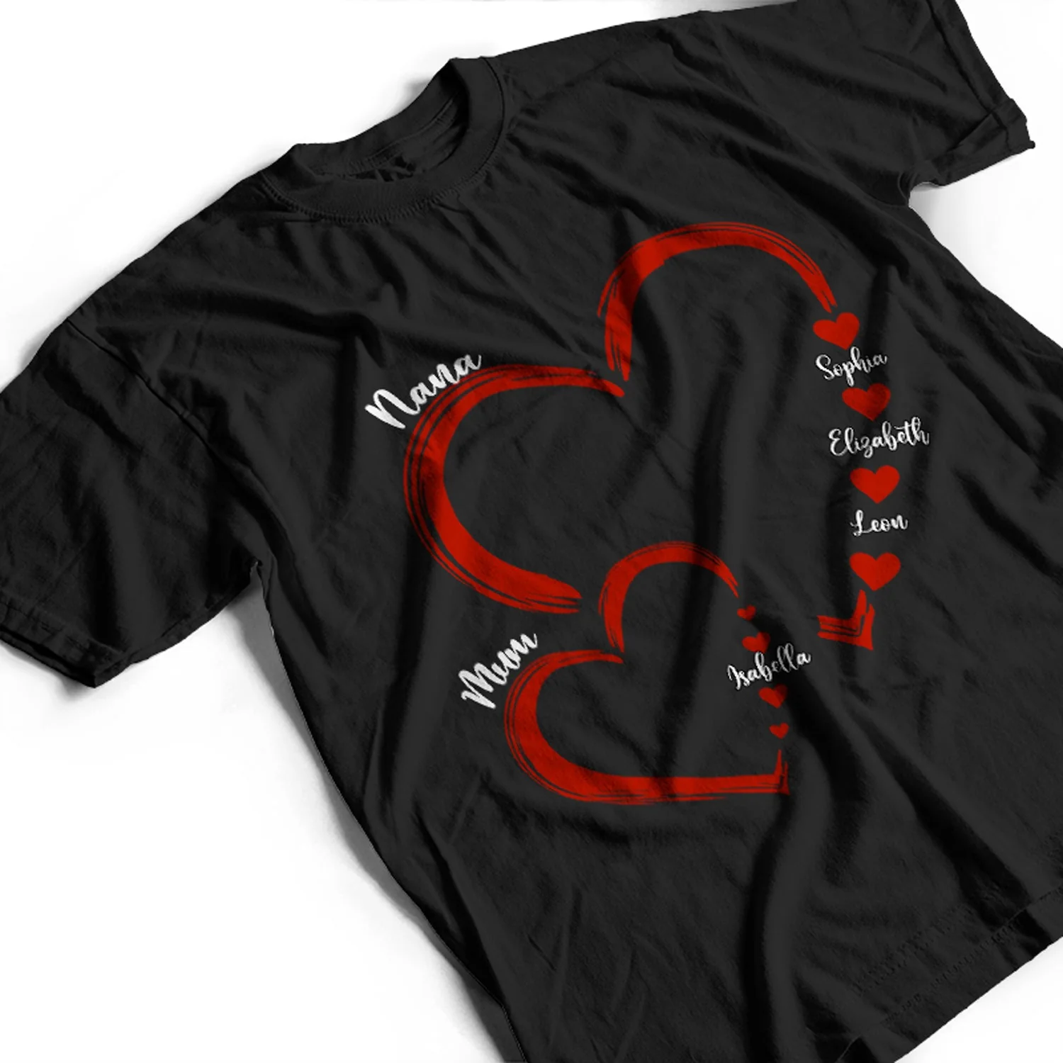 Heart Grandma Mom - Gift For Mother, Grandmother - Personalized T Shirt - Image 3