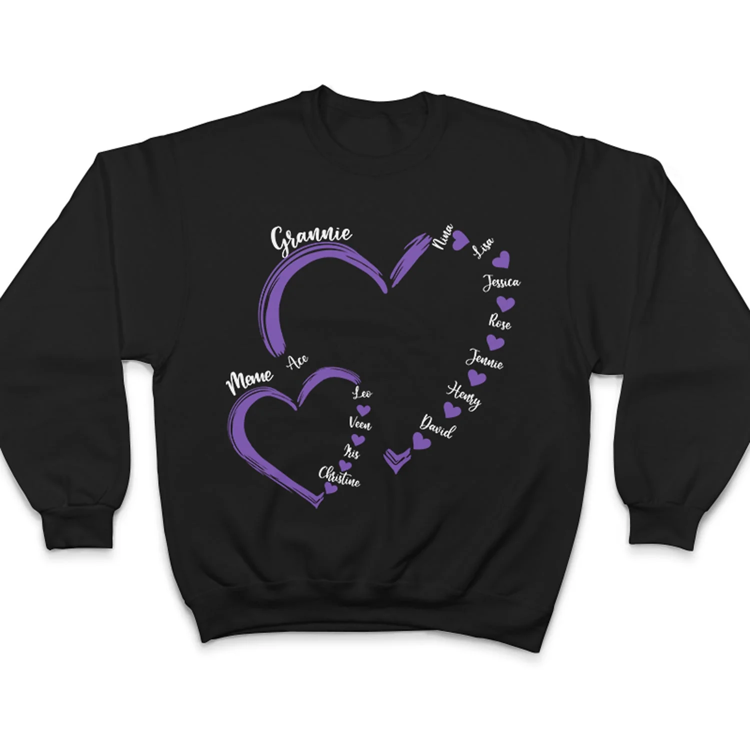 Heart Grandma Mom - Gift For Mother, Grandmother - Personalized T Shirt - Image 5