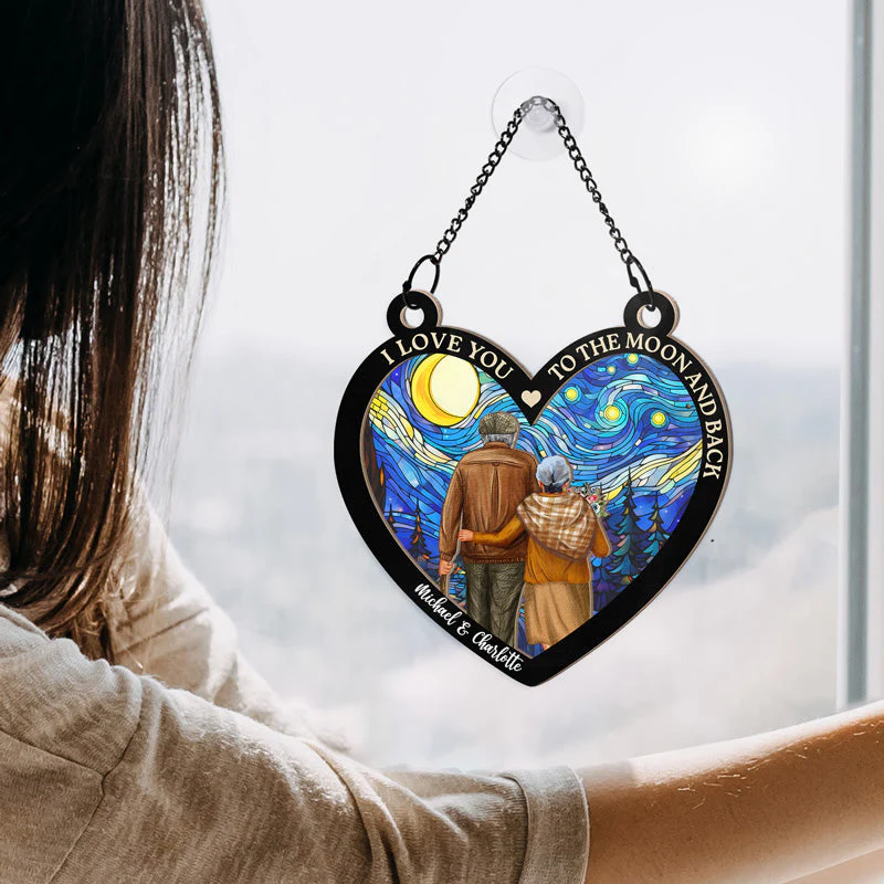 Heart Old Couple You & Me We Got This - Personalized Window Hanging Suncatcher Ornament - Image 4