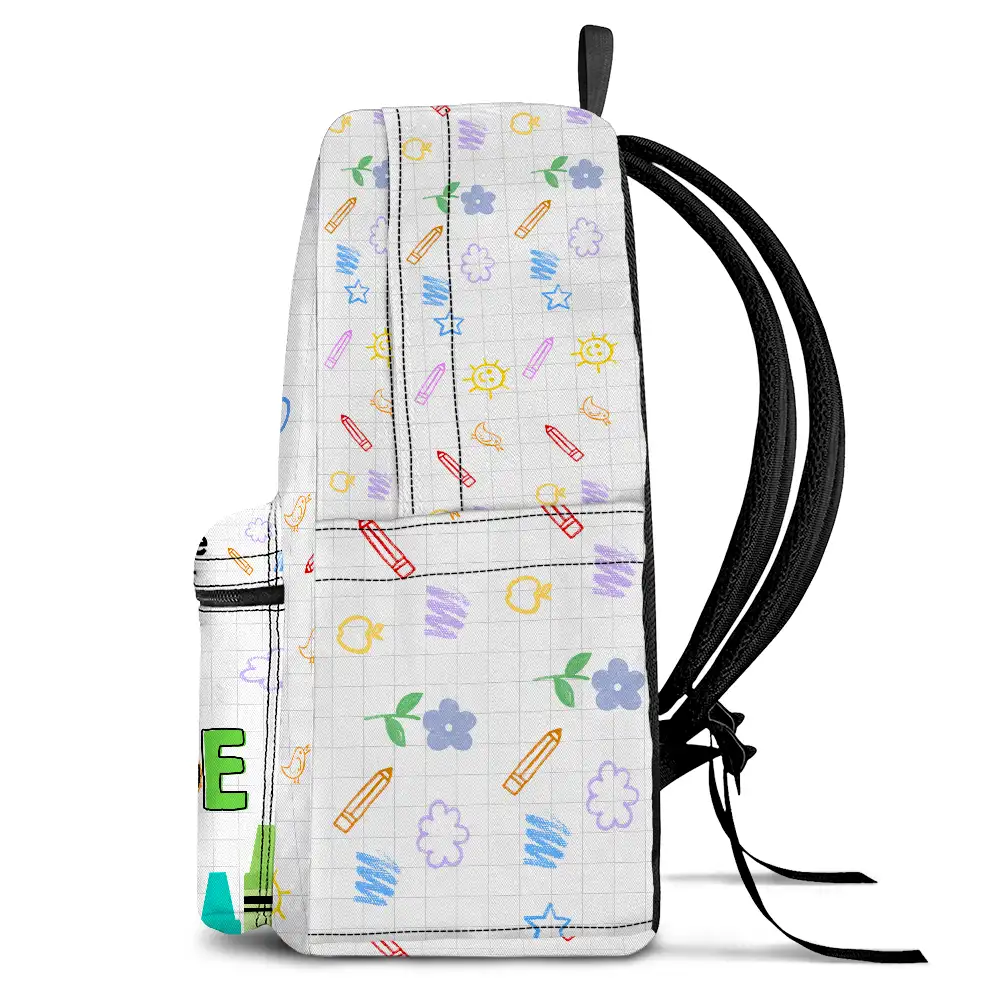Hello School - Personalized Canvas Backpack - Image 3