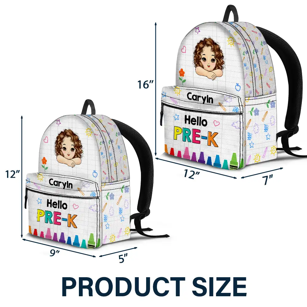 Hello School - Personalized Canvas Backpack - Image 4