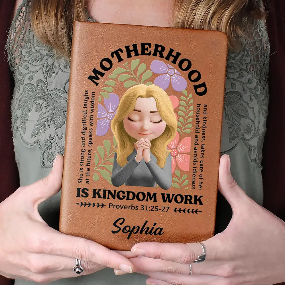 Her Motherhood Is Defined By Strength And Dignity - Personalized Leather Journal - Image 4