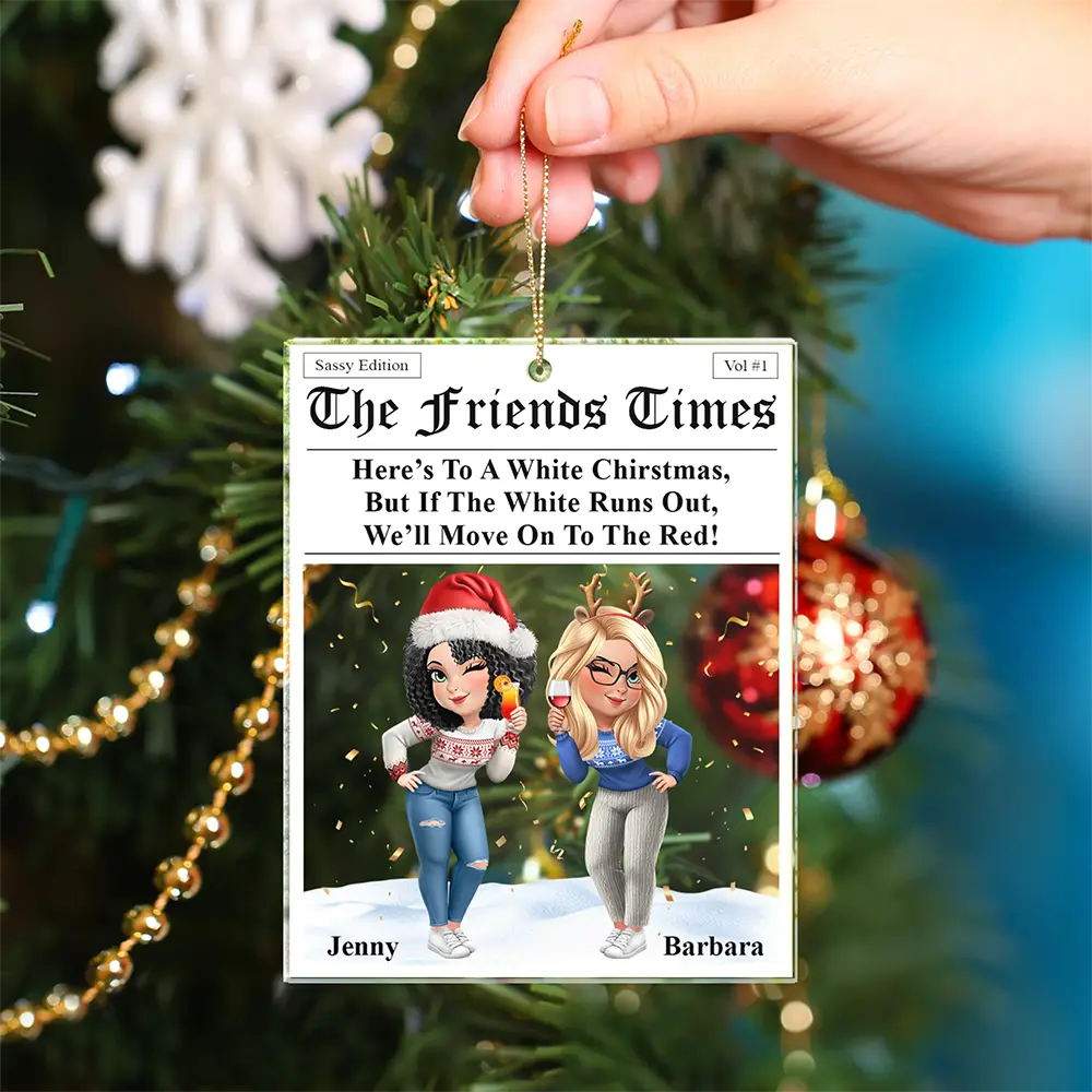 Here's To A White Christmas - Personalized Custom Shaped Acrylic Ornament - Image 5