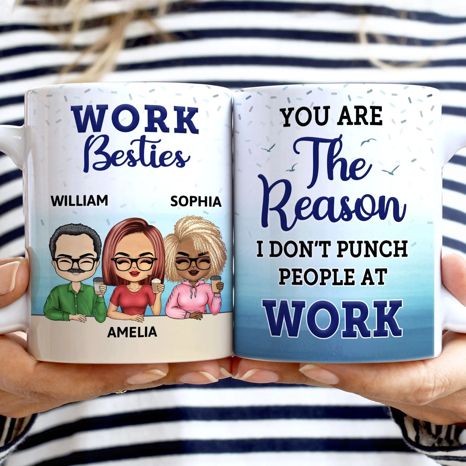 Here's To Another Day Of Outward Smiles - Funny, Anniversary, Birthday Gifts For Colleagues, Coworker, Besties - Personalized Custom White Edge-to-Edge Mug - Image 2