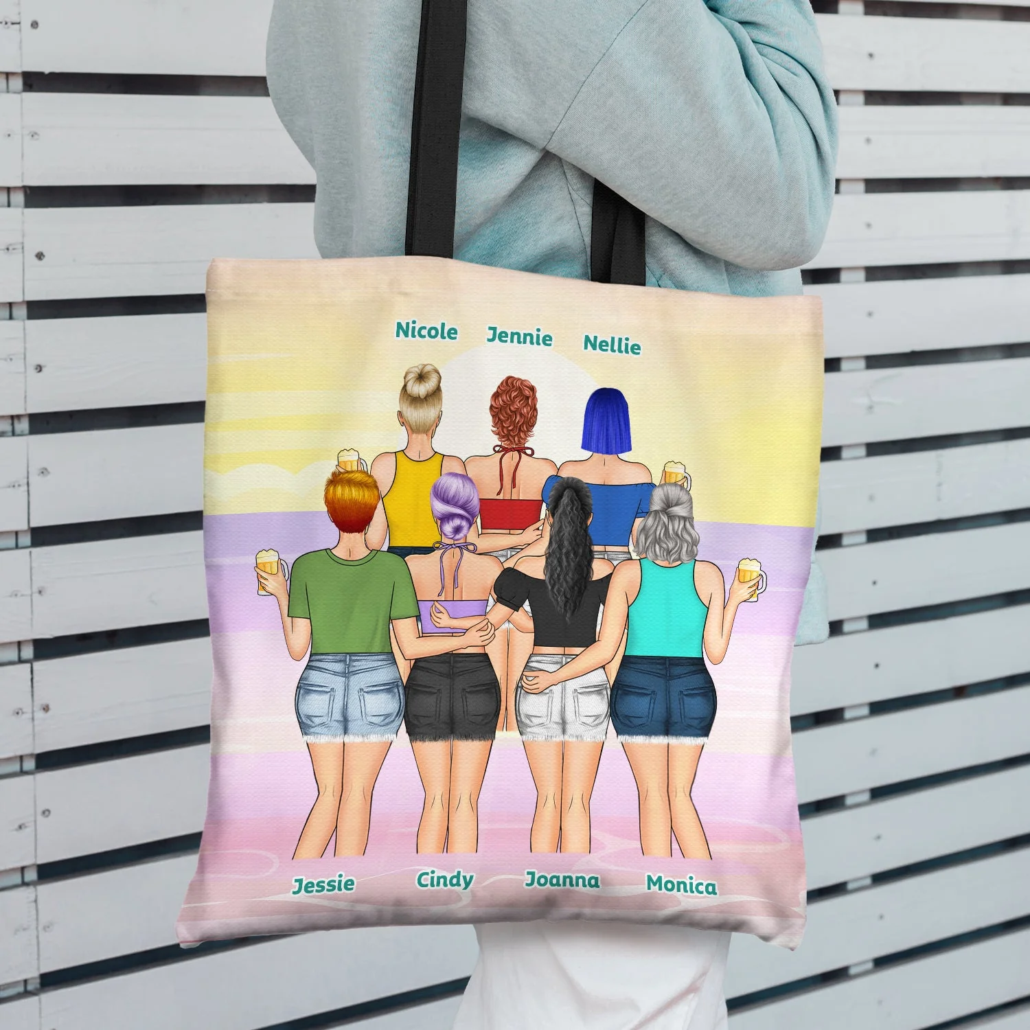 Here's To Another Summer - Gift For Bestie - Personalized Zippered Canvas Bag - Image 2
