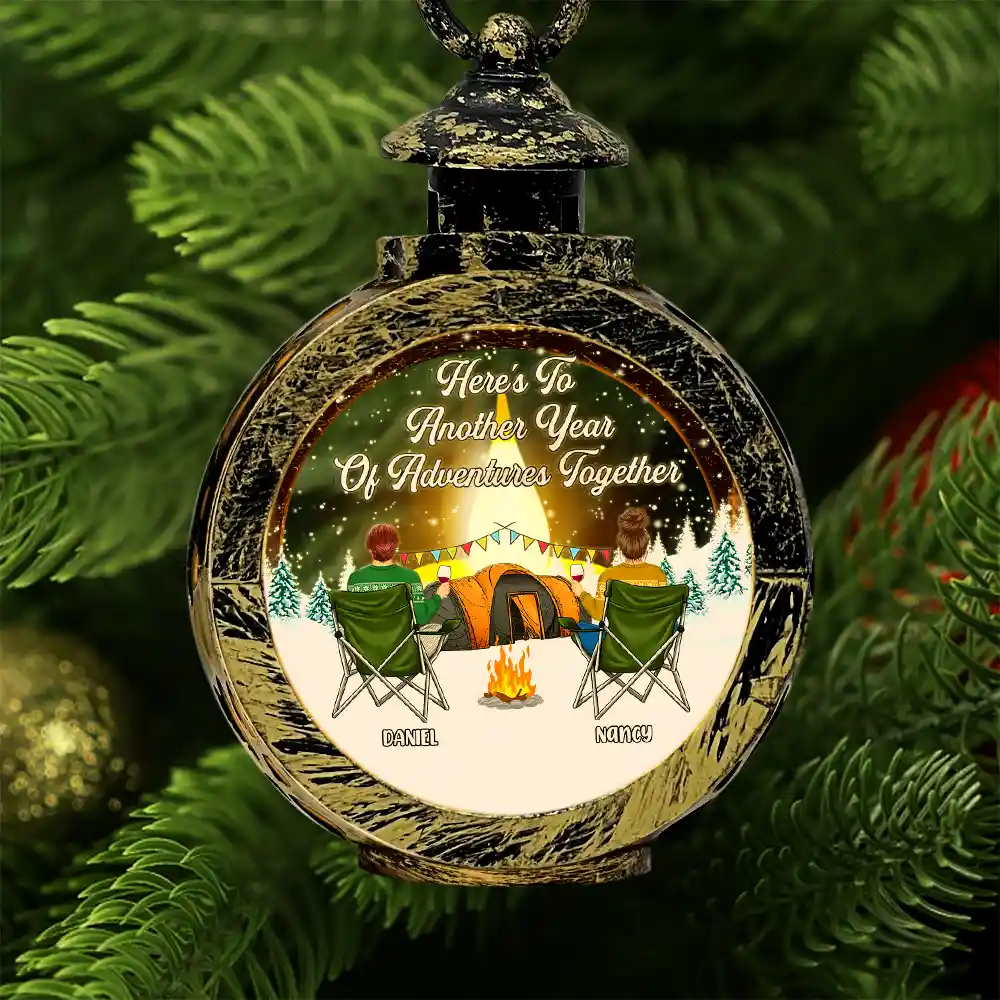 Here's To Another Year Camping - Personalized Candlelight Lantern Ornament - Image 2