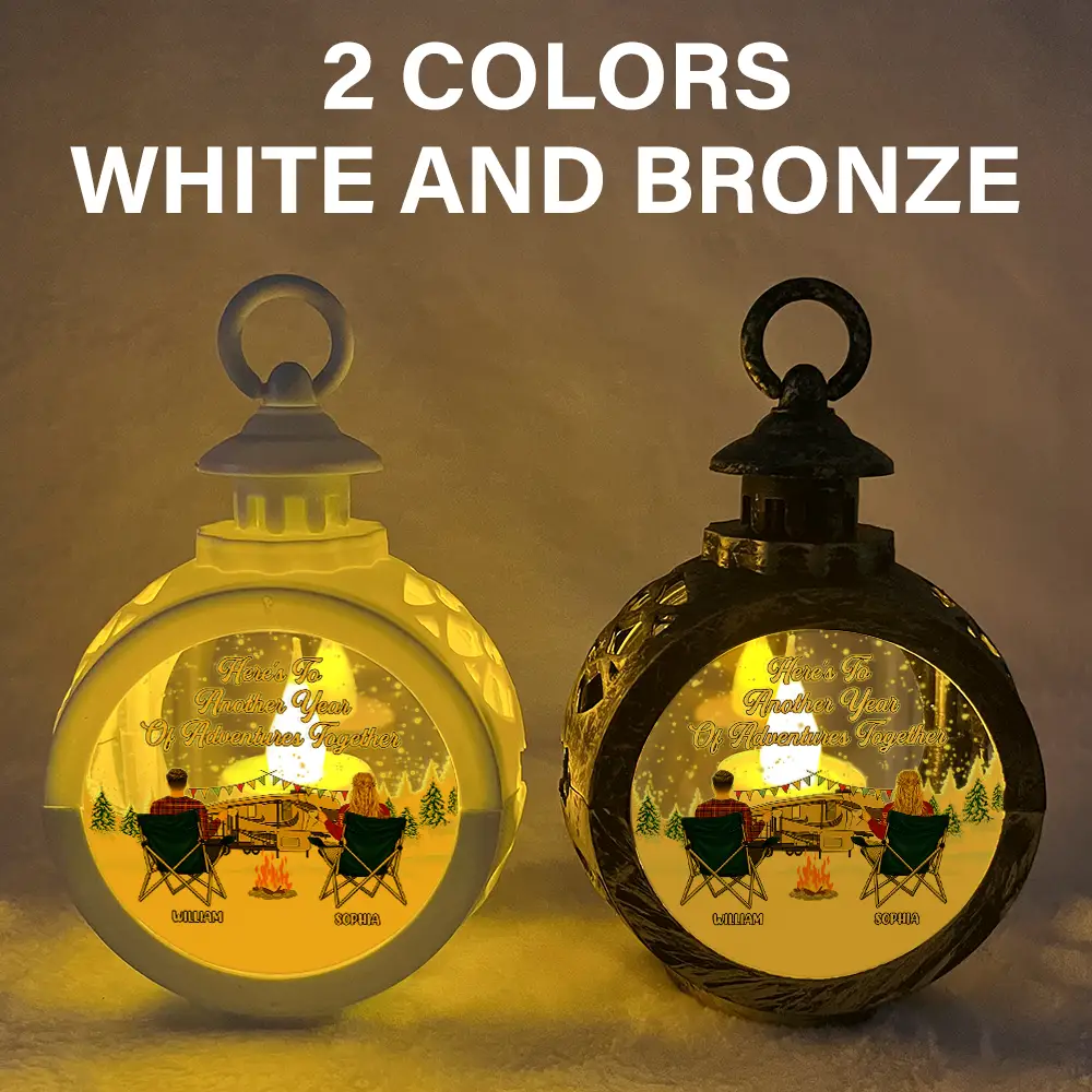 Here's To Another Year Camping - Personalized Candlelight Lantern Ornament - Image 5