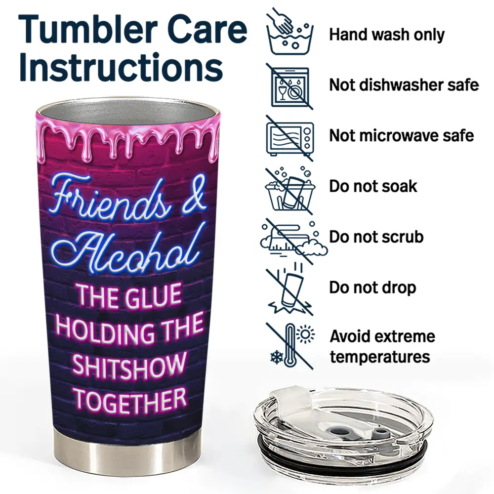 Here's To Another Year Of Bonding Over Alcohol 3D Bestie - Personalized Tumbler - Image 5