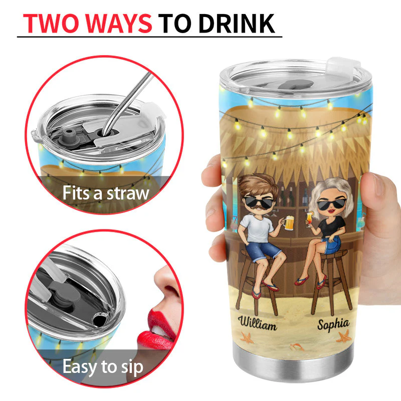 Here's To Another Year Of Bonding Over Alcohol Beach Summer Vacation Best Friends - Bestie BFF Gift - Personalized Custom Tumbler - Image 4