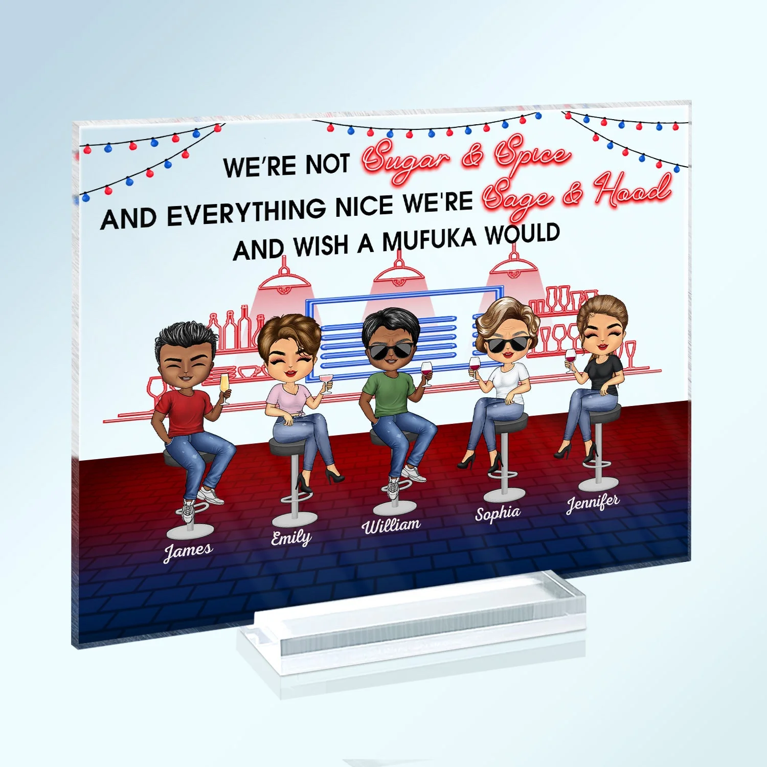 Here's To Another Year Of Bonding Over Alcohol Best Friends - Bestie BFF Gift - Personalized Custom Horizontal Rectangle Acrylic Plaque - Image 2