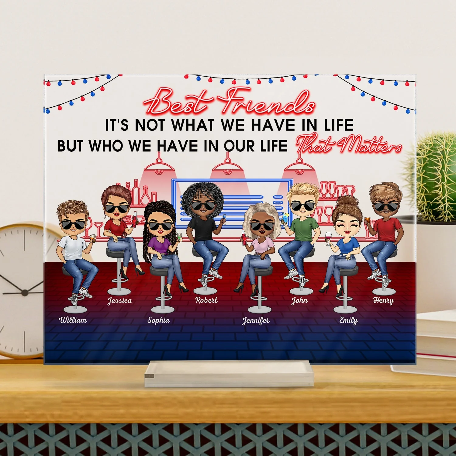 Here's To Another Year Of Bonding Over Alcohol Best Friends - Bestie BFF Gift - Personalized Custom Horizontal Rectangle Acrylic Plaque - Image 3