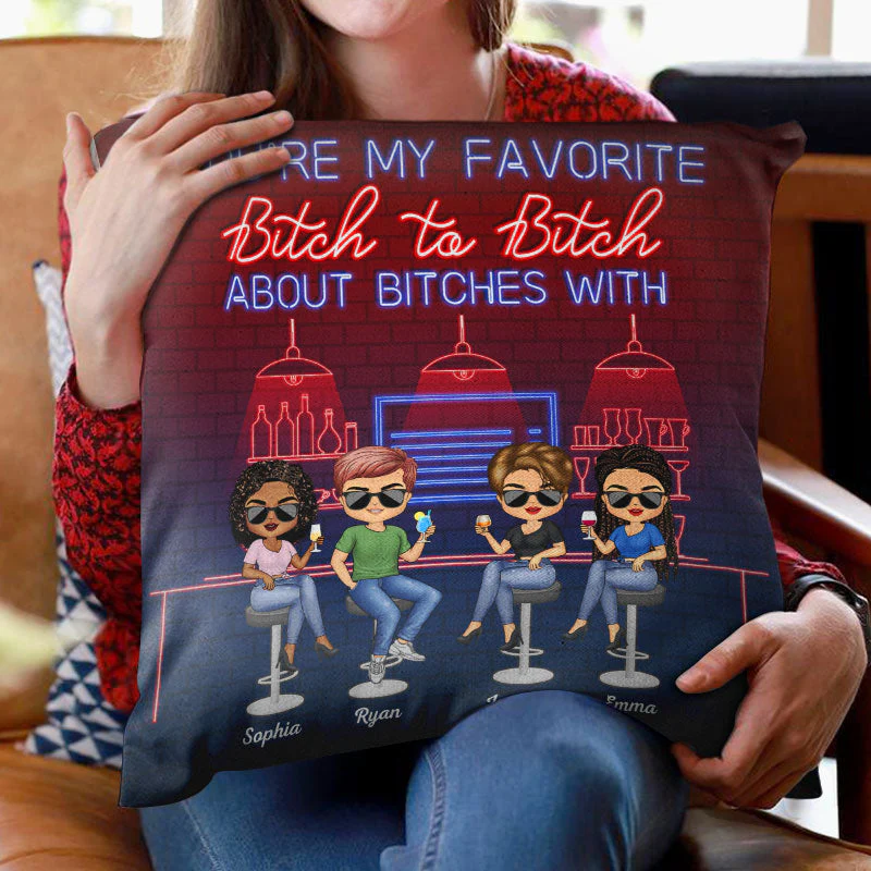 Here's To Another Year Of Bonding Over Alcohol Best Friends - Bestie BFF Gift - Personalized Custom Pillow - Image 2