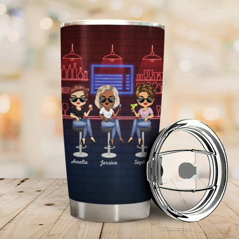 Here's To Another Year Of Bonding Over Alcohol Best Friends - Bestie BFF Gift - Personalized Custom Tumbler - Image 2