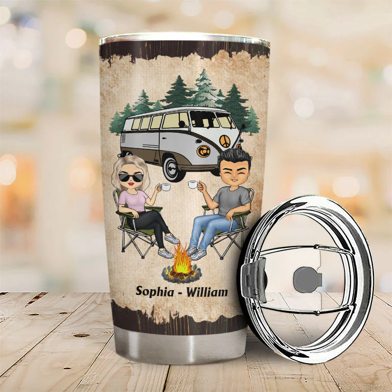 Here's To Another Year Of Bonding Over Alcohol Camping Best Friends - Bestie BFF Gift - Personalized Custom Tumbler - Image 2