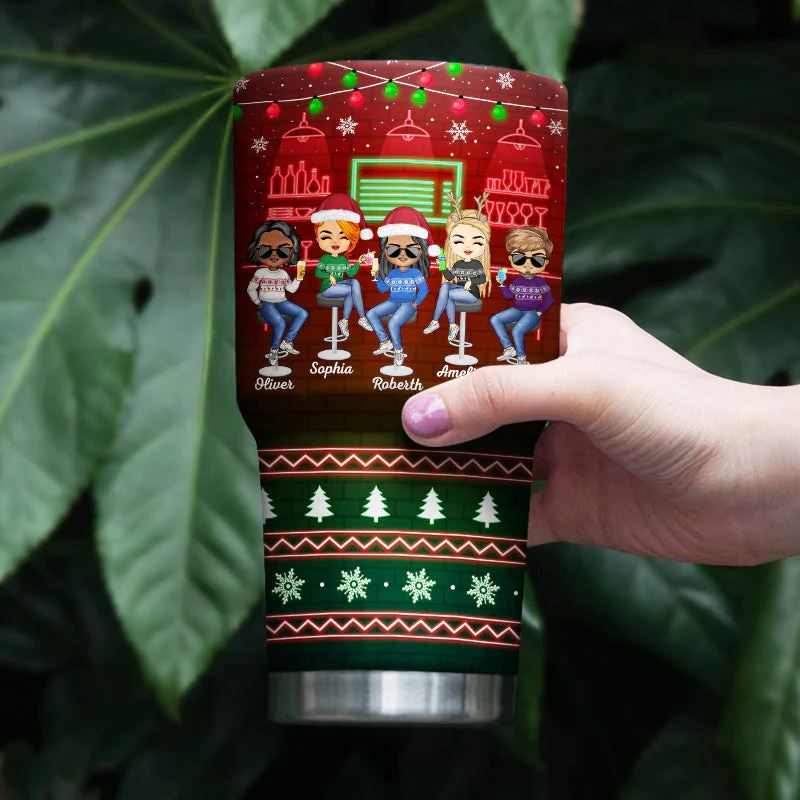 Here's To Another Year Of Bonding Over Alcohol Christmas Best Friends - Bestie BFF Gift - Personalized Custom 30 Oz Tumbler - Image 4