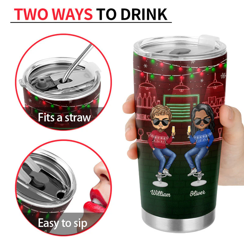 Here's To Another Year Of Bonding Over Alcohol Christmas Best Friends - Bestie BFF Gift - Personalized Custom Tumbler - Image 4