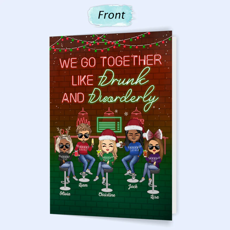 Here's To Another Year Of Bonding Over Alcohol Christmas Best Friends - Christmas Gift For Besties - Personalized Custom Folded Greeting Card - Image 3