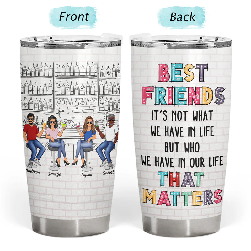 Here's To Another Year Of Bonding Over Alcohol Tolerating Idiots White Best Friends - Bestie BFF Gift - Personalized Custom Tumbler - Image 3