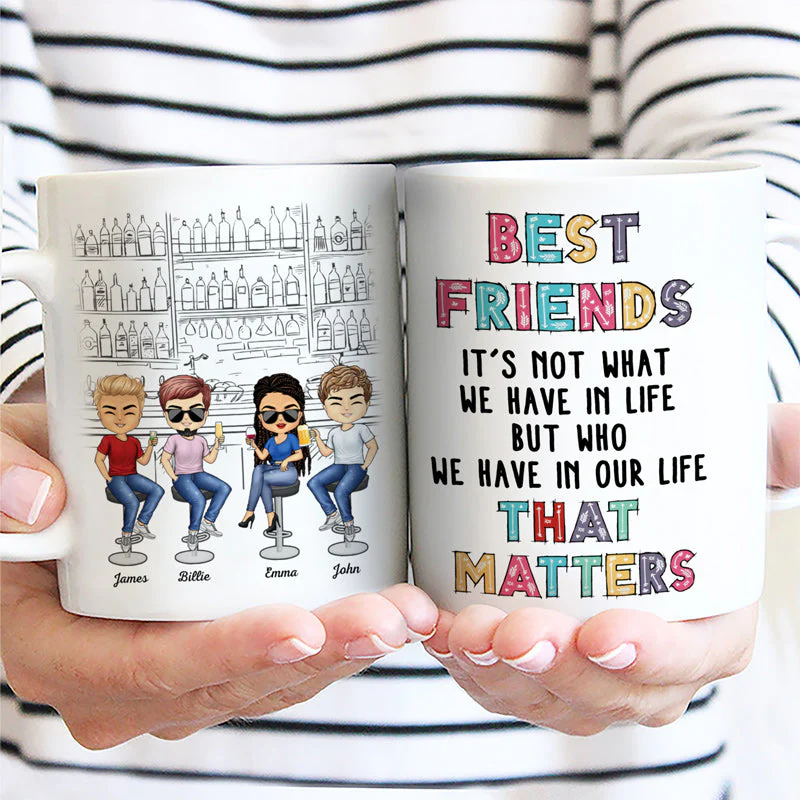 Here's To Another Year Of Bonding Over Alcohol White Best Friends - Bestie BFF Gift - Personalized Custom Mug - Image 2