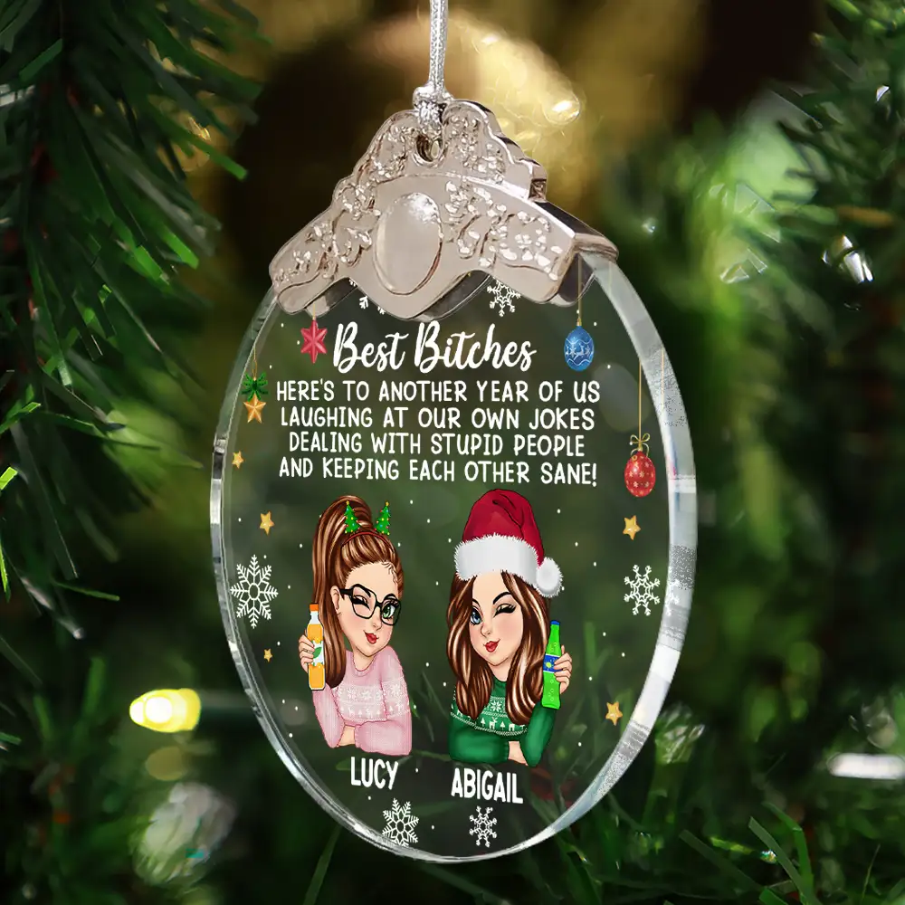Here's To Another Year Of Us - Personalized Glass Ornament With Silver Cap - Image 4